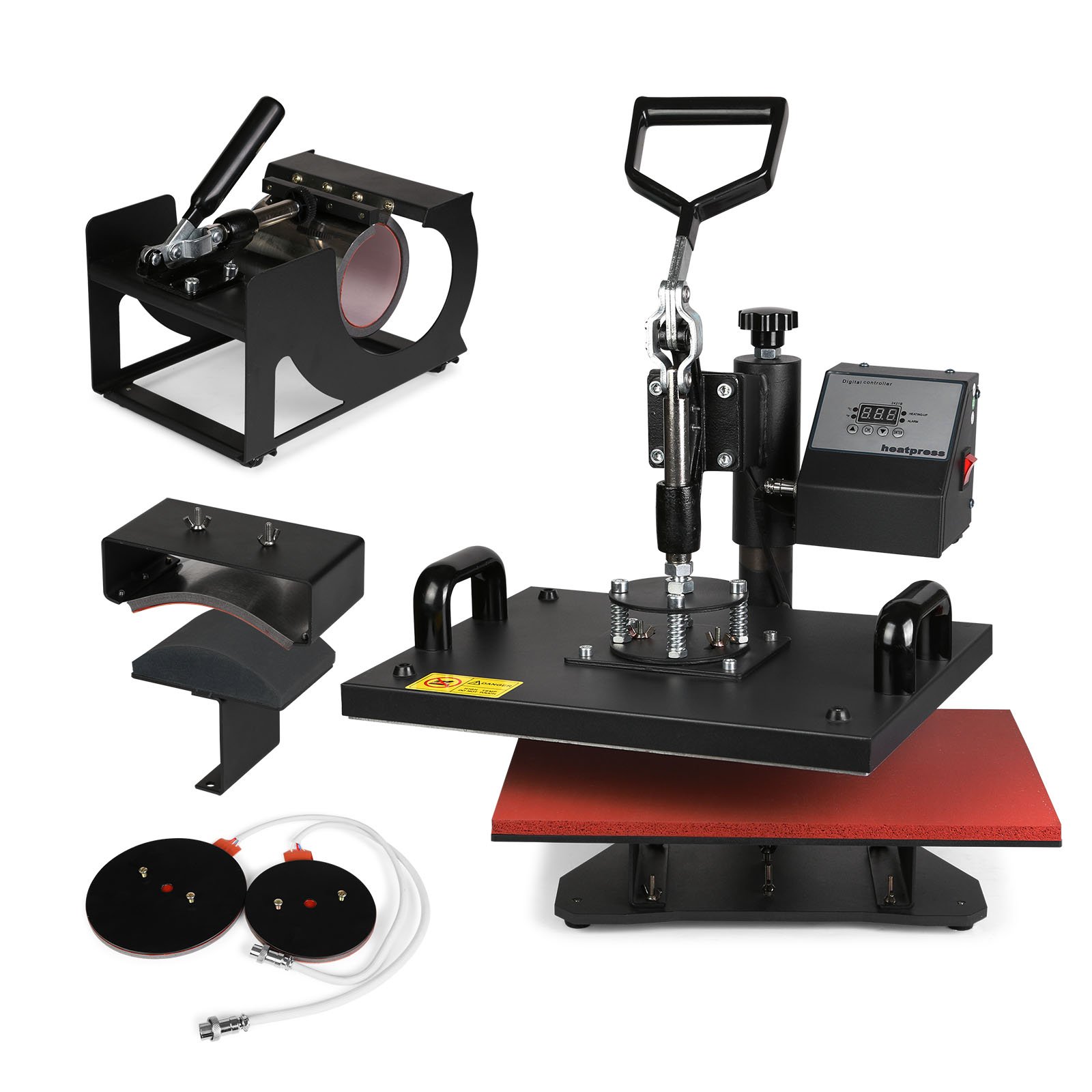 Happybuy Heat Presses 5 in 1 Digital Industrial Quality Heat Press Machines 12x15 Inch Swing 