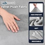 Yeahmart Thick Velvet 2 Seater Sofa Cover - Light Grey, Anti-Slip Design view 3