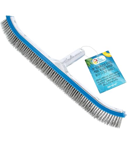 thumbnail image 2 of GALPADA Professional Pool Brush - 5 Inch Stainless Steel Bristles For Heavy Duty Cleaning 2 of 13