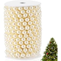 20M String Of Pearls Garland - 6mm Ivory ABS Plastic Beads For Wedding, Christmas Tree, DIY Crafts