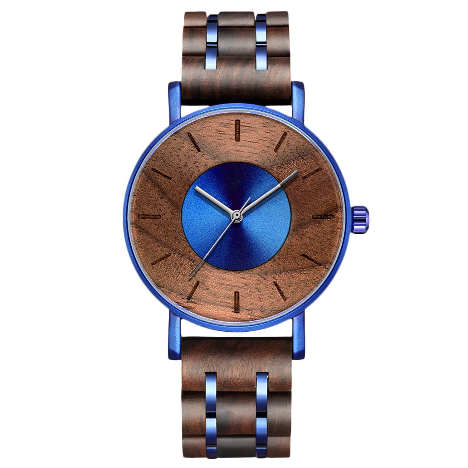 RORIOS Wooden Men Watch Analogue Quartz Watches Vintage Lightweight Watches Natural Wood Wristwatch for Men