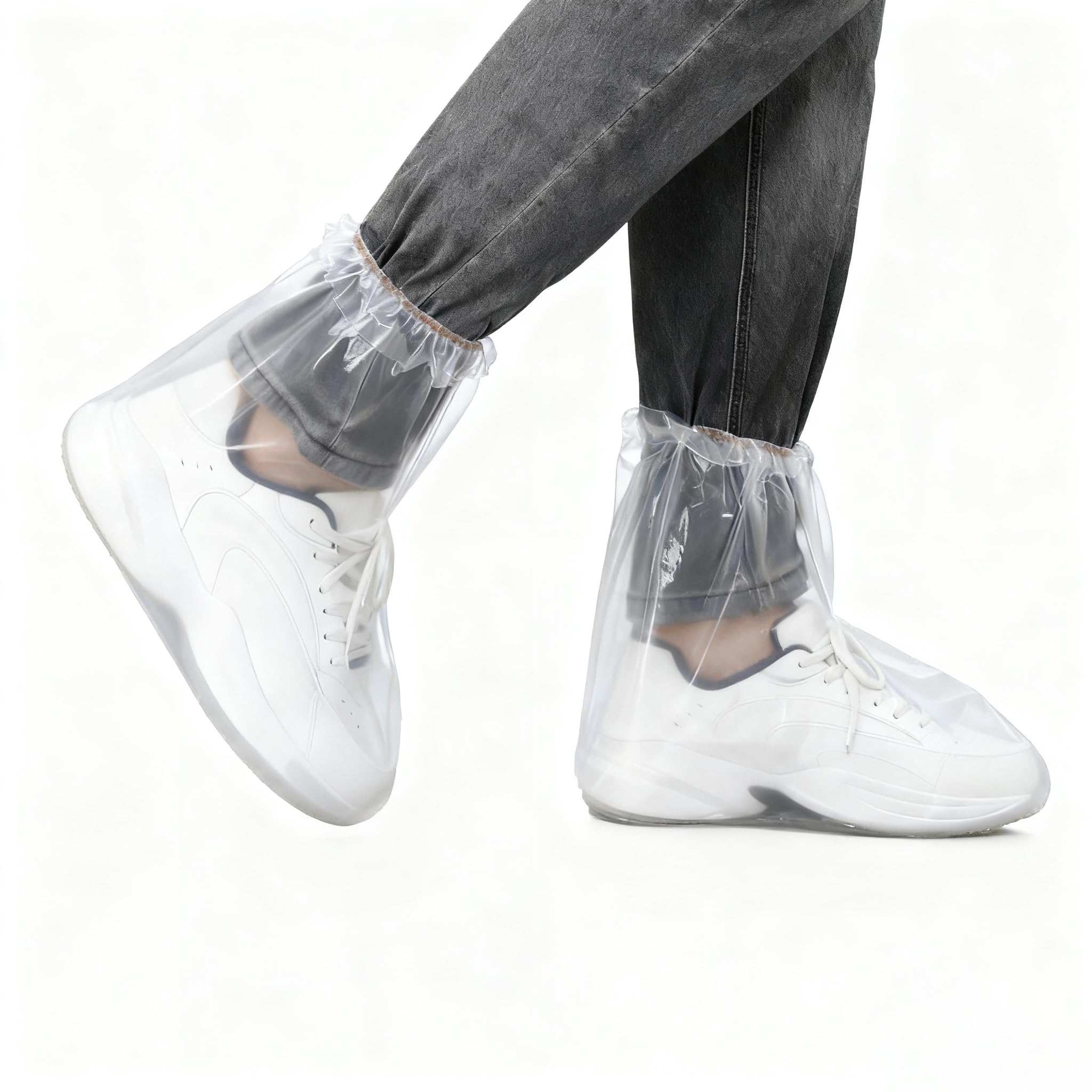 Photo 1 of 10 Pairs Shoe Covers for Rain - Clear Disposable Non-Slip Plastic Waterproof Shoe Rain Covers for Men & Women. Rain Shoe Covers for Farm, Travel and Indoor & Outdoor Use