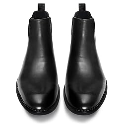 CGRRBW Black Leather Chelsea Boots Men Dress Boots