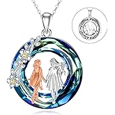 MONGAS Sister Necklace 925 Sterling Silver Necklace for Sister Best Friend Necklace Sister Jewelry for Women