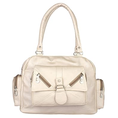 SAHAL PU BEIGE HAND BAG FOR WOMEN