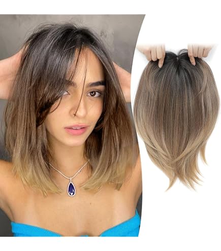 Amazon.com : Megito Hair Topper 12inch Clip in Synthetic  display picture 1