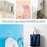 Jiaweixiang 24 Pack Heavy Duty Transparent Self Adhesive Hooks 33lb view 3