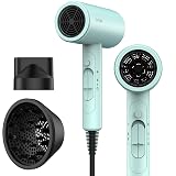 Funtin Hair Dryer Blow Dryer with Diffuser Brush Comb 1800W Full Accessories for Women Professional Tifunny Blue