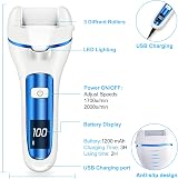 Ratukall Electric Foot File with LED Display, Rechargeable Pedicure Kit view 3