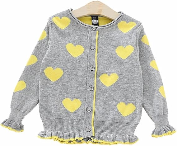 Amazon 女の子 カーディガン 子供服 女児 長袖ニット かわいい おしゃれ ハート柄 パーカー 防寒 通園 通学 お出かけ カーディガン ボレロ 通販