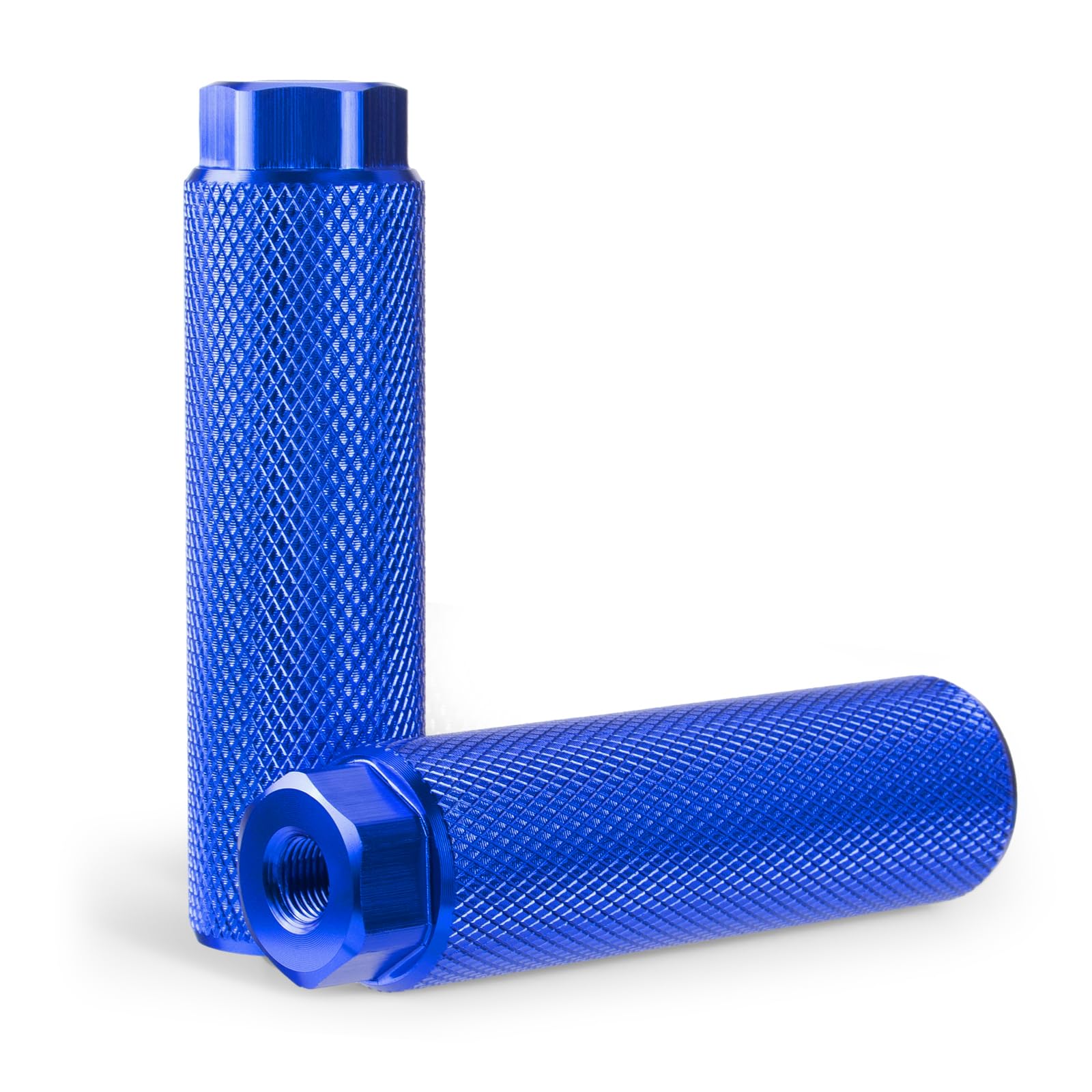 Photo 1 of Shwsed Bike Pegs, Aluminum Anti-Skid BMX Bicycle Foot Pegs for Mountain Bike Cycling, Stunt Pegs Fit 3/8 inch Axles (Dark Blue)