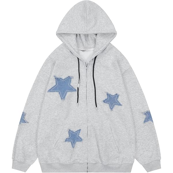 Oversized Y2K Zip Up Hoodie for Women Men Gothic Spider Web