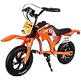 JKING Kids Motorcycle,C6 Kids Electric Dirt Bike,12-inch 300W brushless Motor,3-Speed LCD Display,10 MPH Top Speed,LED Brushless Controller + Moto Sound，8 Miles Range,Yellow