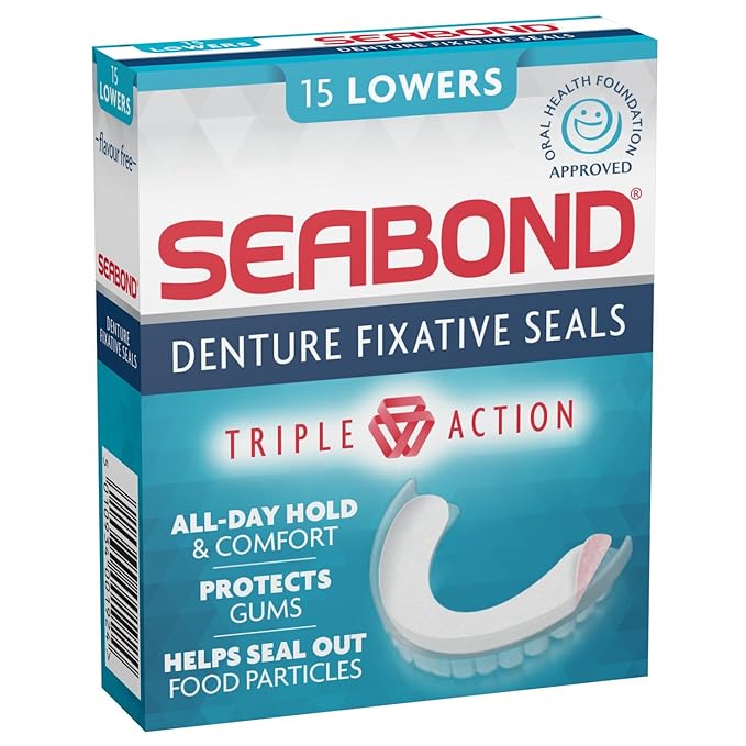 Seabond Denture Fixative Seals Original Triple Action for All Day Hold