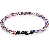 NUKAYAI Premium 18" Baseball Necklaces for Team Gifts Player Fans One/Multi-piece set Nylon Three Braided Rope Tornado Design Dark Softball Drip Sports Baseball Necklace