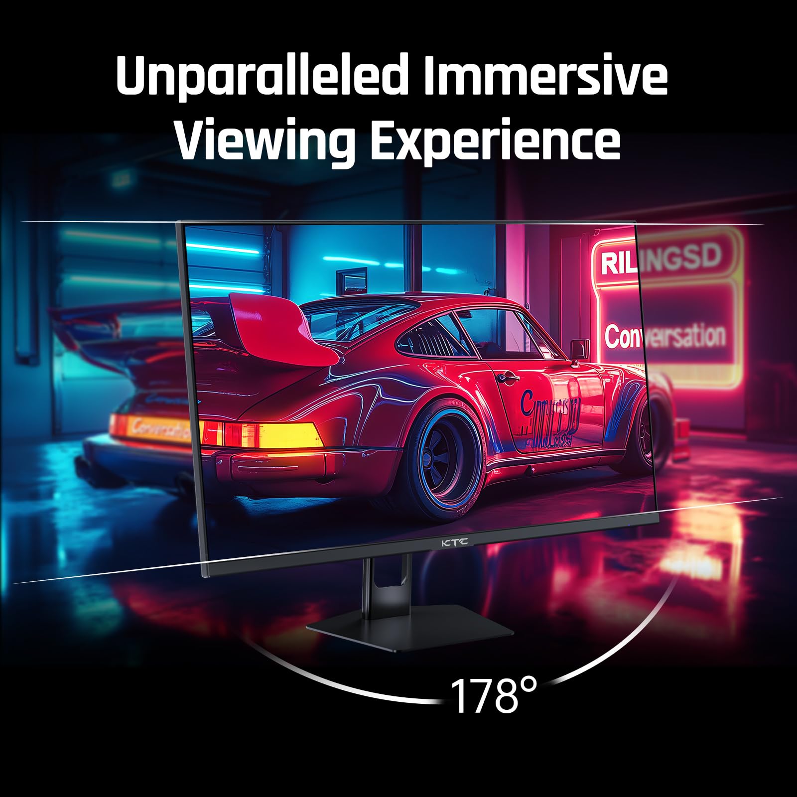 KTC 27'' 280Hz 240Hz Gaming Monitor 1ms GTG 350nits Fast VA 1080P Tilt 126% sRGB Adaptive Sync 4000:1 Contrast Ratio HDR DisplayPort 1.4/HDMI 2.0 VESA