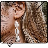 Doubnine Boho Sea Shell Cowrie Earrings Dangle Beach Festival Women Jewelry for Her