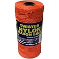 T.W Evans Cordage 11-191 Number-18 Twisted Nylon Mason Line, 1100-Feet, Neon Orange