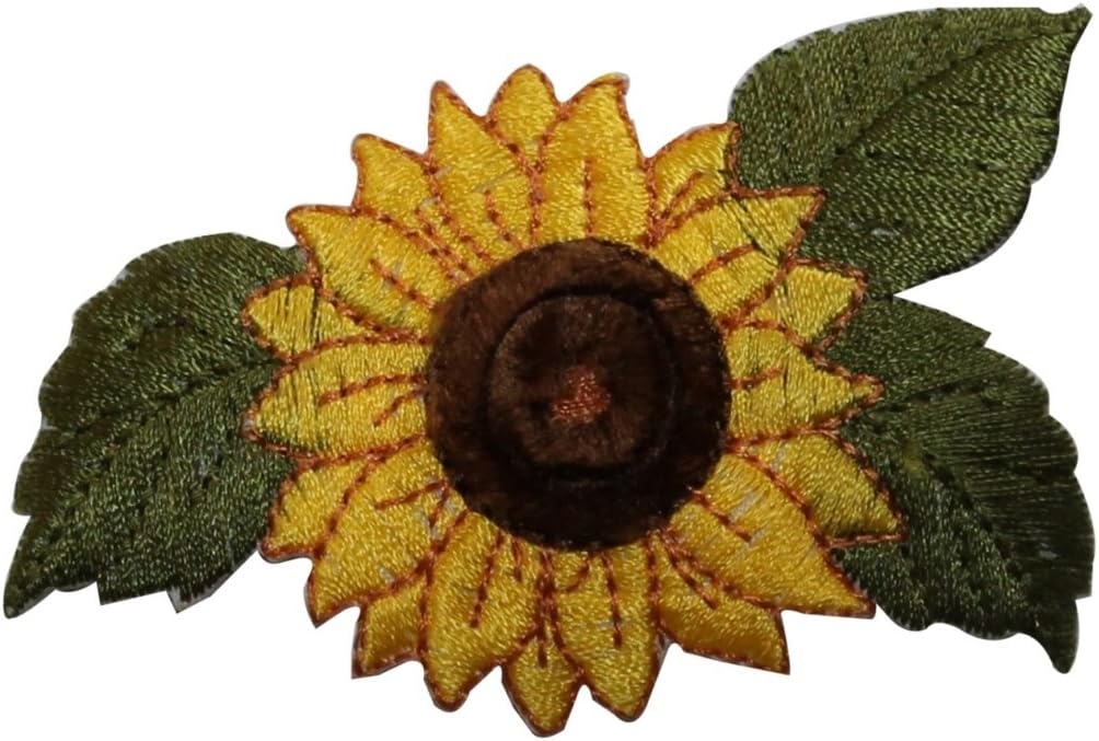 ID 6038 Sunny Sunflower Garden Plant Bloom Embroidered Iron