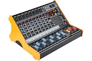 MAD OWL Mixers Audio 9 Channel Mixer, Dj Mixer Board Mixer Audio Bluetooth MP3 Mixer for Music With 99 Kinds of DPS Digital Effects, Usb Audio Mixer for Karaoke Speakers