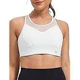 Yvette Racerback High Neck Sports Bra High Support Sports Bras for Women No Bounce Soft Moisture Wicking Supportive Running