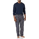 Amazon Essentials Men's Flannel Pant and Long-Sleeve T-Shirt Pajama Set
