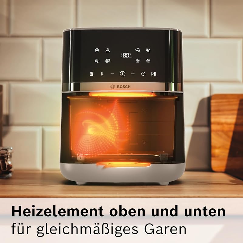 Heißluftfritteuse Serie 4, XL Air Fryer, creme, 6,1 L Fassungsvermögen, 7 Voreinstellungen, Auftau- und Warmhaltefunktion, Touchscreen, bis zu 60% schnelleres Kochen, MAF462C0