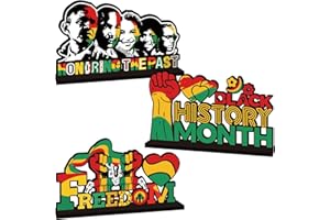 XHCYGWY Black History Month Decorations Table Centerpiece 3pcs Black History Month Party Decorations Wooden Sign Freedom Day African American Table Topper Signs Photo Prop for Holiday Tiered Tray Decor