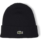 Lacoste Men's Rib Knit Brushed Wool Beanie
