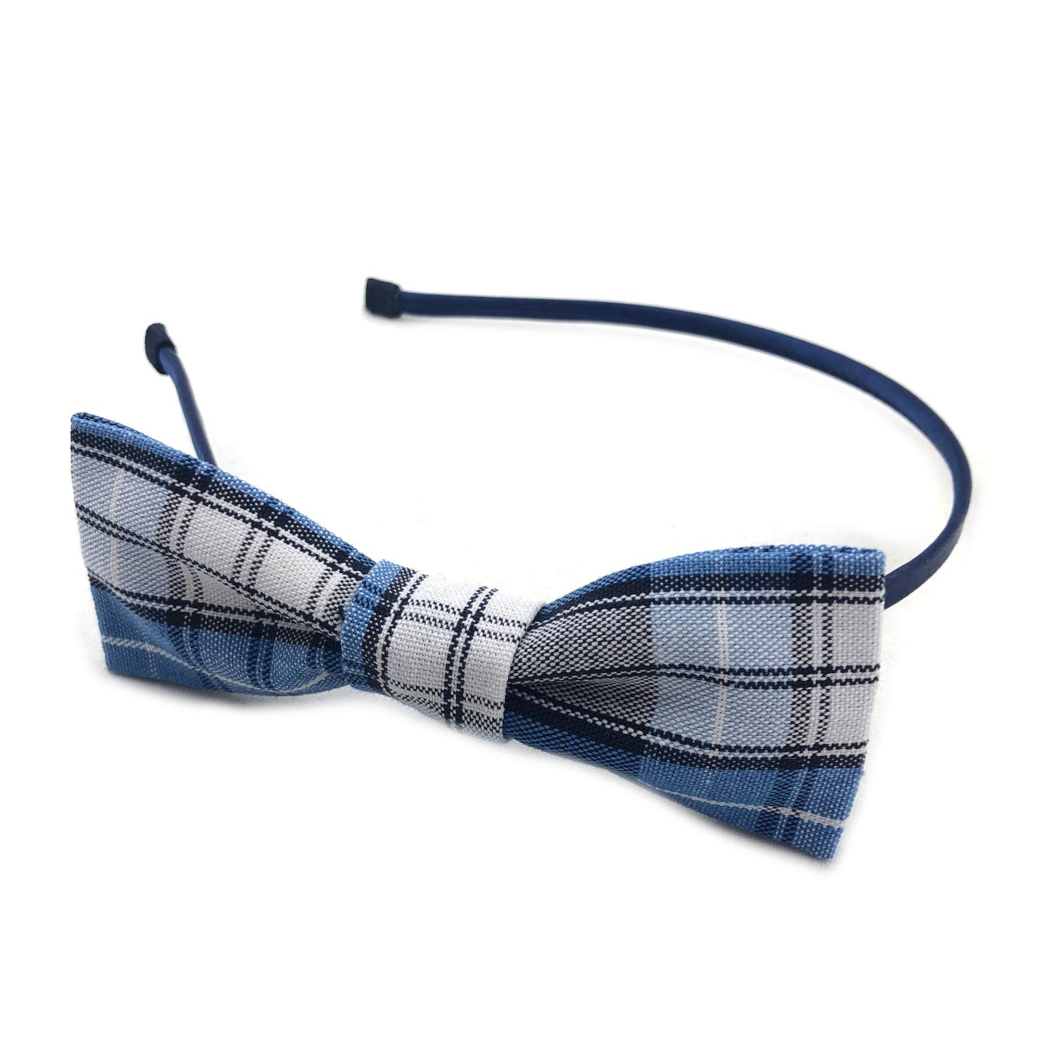 plaid headband with bow