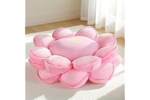 LANPU Lotus Flower Floor Pillows, Large Cushion Inspired by Lotus Flower Design, Decorative Seating for Living Room, Bedroom, and Lounge, Soft Washable Floor Cushion for Relaxation, and Family Activities