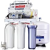 iSpring RCC1UP-AK, 100 GPD 7-Stage Reverse Osmosis Under Sink Water Filtration System with Boost Pump, Alkaline Remineralizat