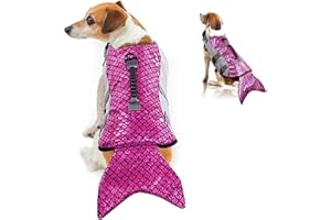 Rozkitch Dog Life Jacket Large, Dog Life Vest for Swimming Boating, Mermaid Dog Life Jacket with Handle Ripstop Adjustable Floatation Pet Outfit Preserver Lifesaver for Doggy at Pool Beach