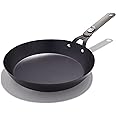 OXO Outdoor Pre-Seasoned Carbon Steel 12" Frying Pan Skillet, Detachable Handle for Easy Storage, Indoor Use, Nonstick with U