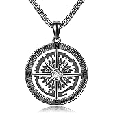AXOMY Compass Necklace 925 Sterling Silver Compass Pendant Necklace Graduation Jewelry Gifts for Men Women