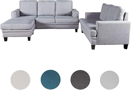 Amazon Com Top Space Sofa Couch Upholstered With Ottoman Modern
