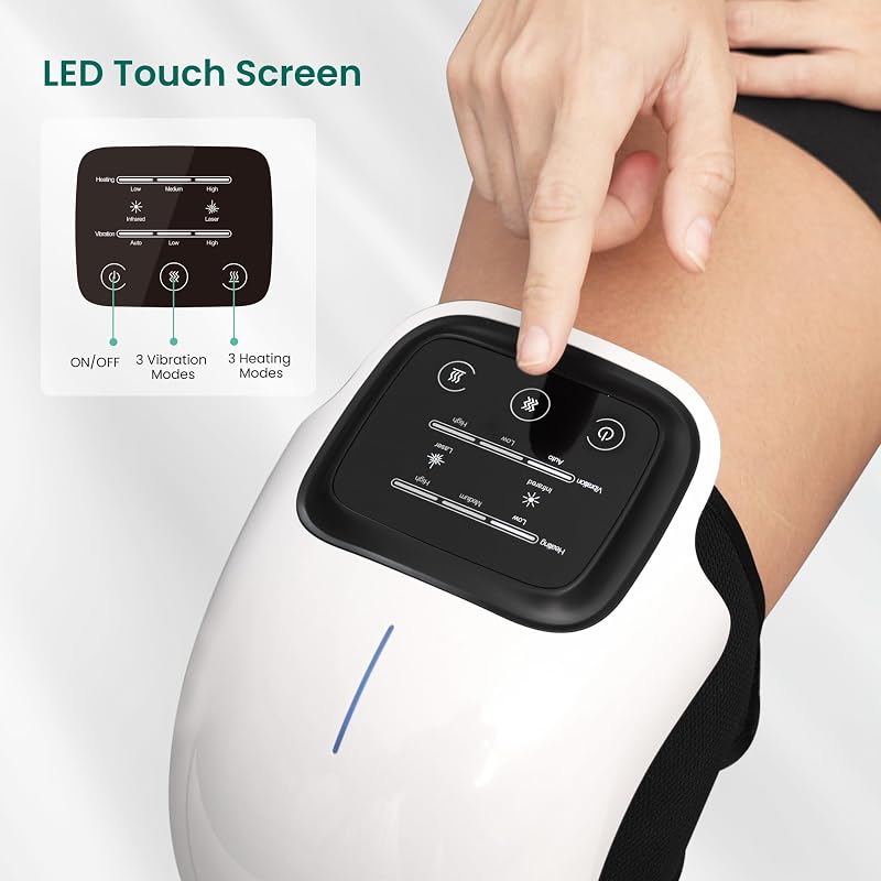 Massageador de joelhos com luz vermelha e calor