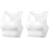 AMRIY Racerback Sports Bras for Women Medium Support Padded Bra Seamless Women's Sports Wireless Bra
