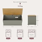 Vida Designs Arlington Storage Ottoman Grey Wood 100x40x48cm Lift Lid view 8