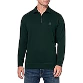 BOSS mens Patch Logo French Terry Quarter Zip Up Sweatshirt