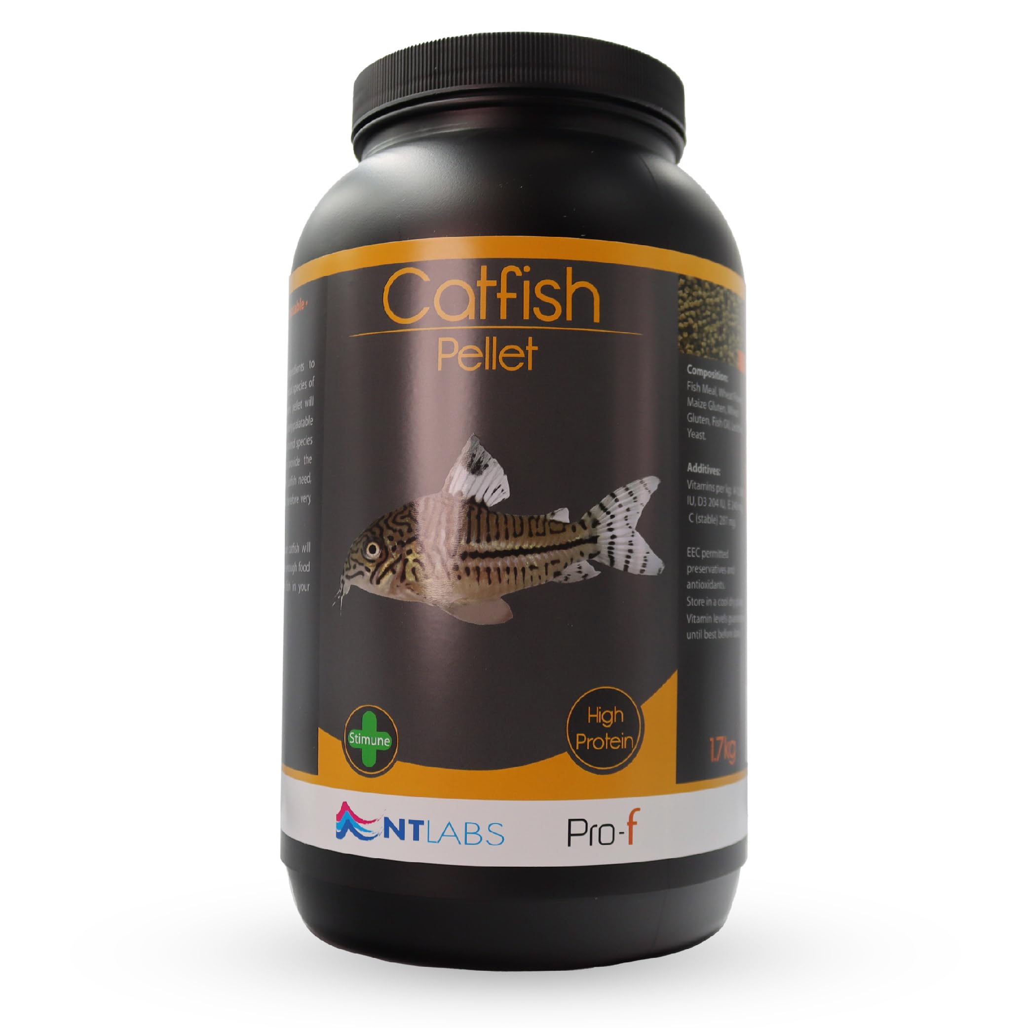 NT Labs Pro-f Catfish Pellet, Freshwater Catfish Food, Aquarium Fish Feed, Fast Sinking, Nutritious Food (1.7kg)