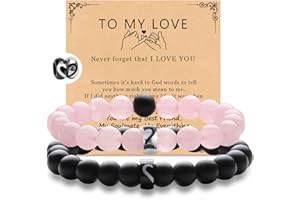 Matching Couple Ring Bracelets Set Gifts for Boyfriend Girlfriend Husband Wife Soulmate Valentine's Day Anniversary Birthday 