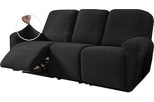 JIVINER Recliner Couch Cover, Jacquard 5 Piece Stretch Sofa Covers for 3 Cushion Reclining Lazy Boy Soft Washable Sofa Slipco