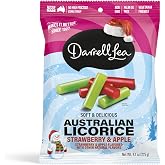 Darrell Lea Holiday Combo Soft Australian Licorice, Strawberry &amp; Apple Flavored, Kosher, Non GMO, 9.7 Ounces (Pack of 1)