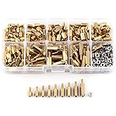 360pcs Hex Standoff Assortment Kit M2.5 Male-Female Threaded Brass Spacer Standoff Screw Nut Pillar PCB Motherboard