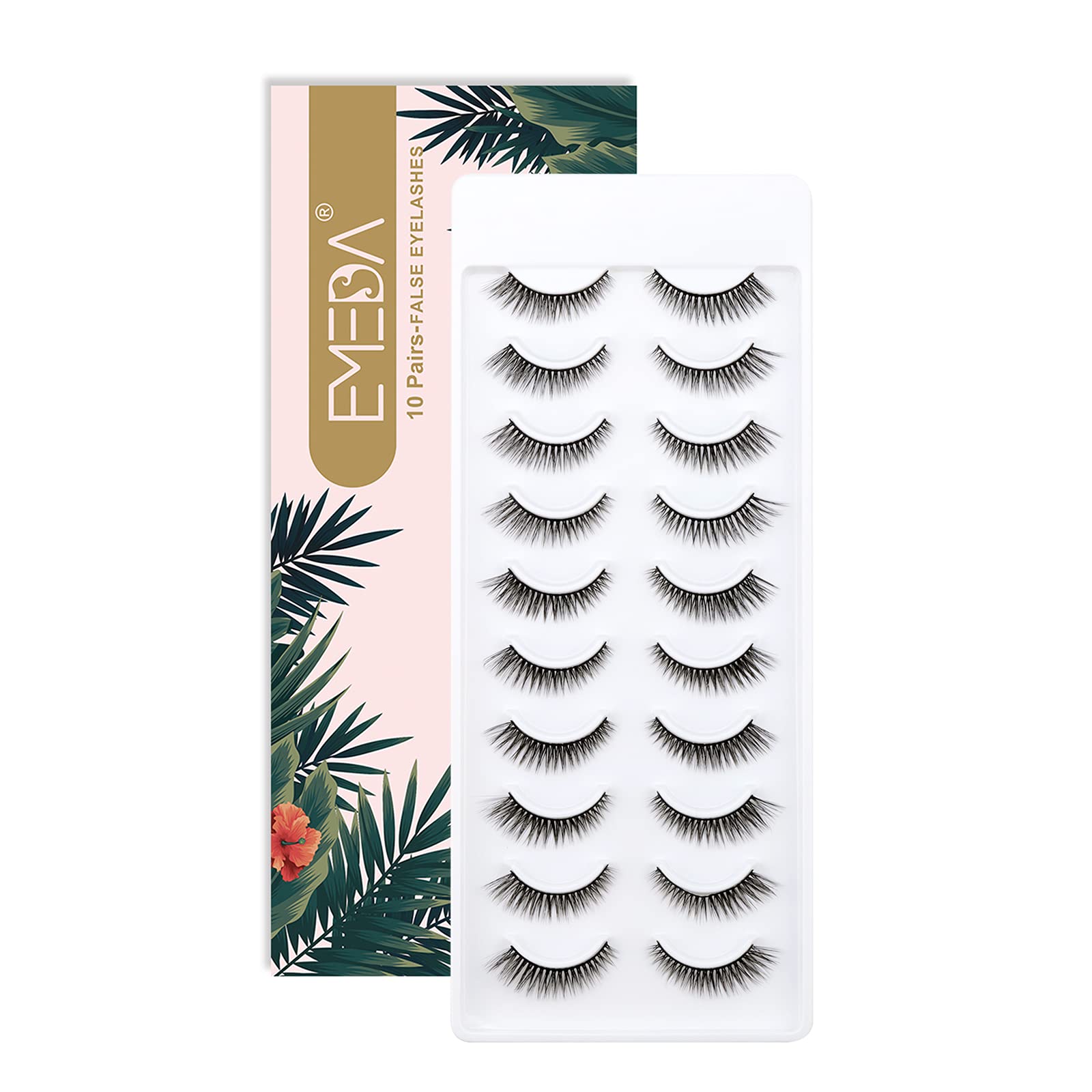 EMEDA Natural False Eyelashes Cat Wing Fake Lashes 3D Soft And Fluffy False Lashes Black Strip Eye Lashes Dorisue Natural Eyelashes (SK 17)
