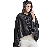 Lailisapex Wearable USB Heated Blanket Shawl Hooded, Portable, 3 Gears 7 Heating Zones Cordless Zip Throw for Women, Outdoor, Office, Camping