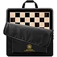 A&A 17.25" Professional Wooden Chess Board with Storage Bag/African Palisander & Maple Inlaid / 1.75" Squares w/o Notation