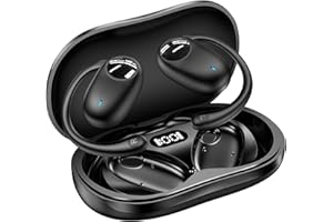 kurdene Open Ear Headphones,Bluetooth 5.3 Wireless Sports Earbuds-Black