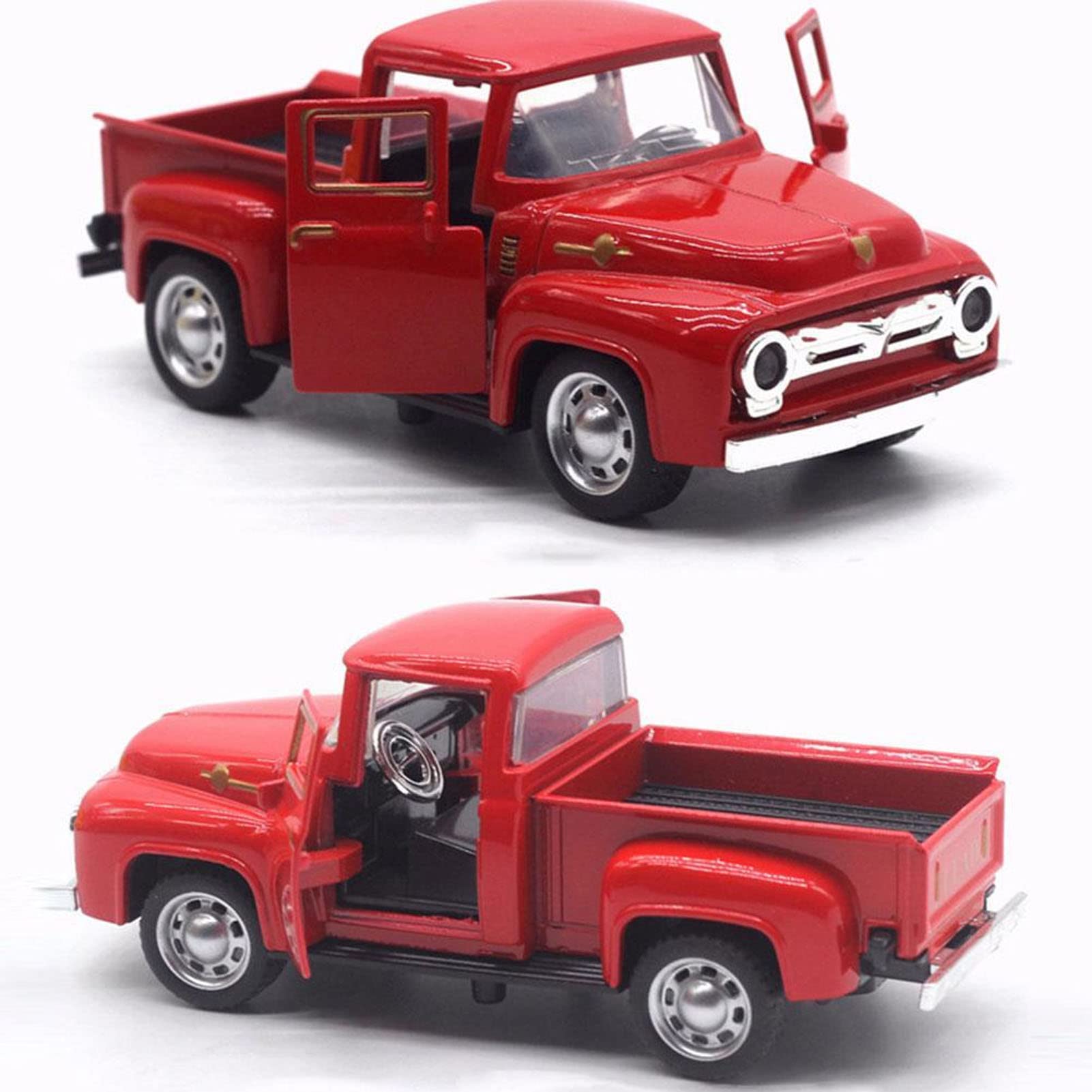 Pickup Truck Model, 1:32 Pickup Truck Model, Alloy, Classic Vintage, Decorative for Children (Red)